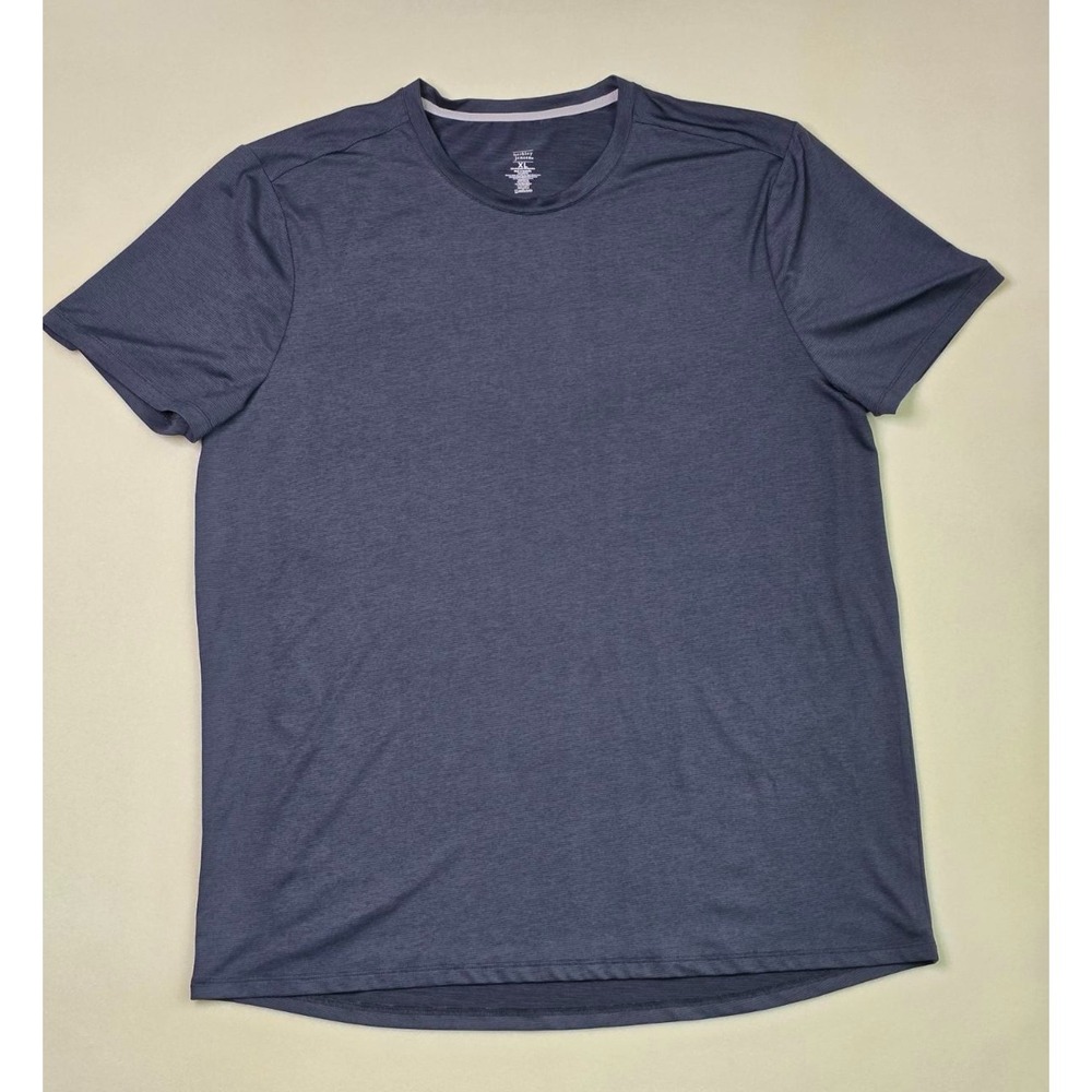 Berkley Jensen Men's T-Shirt Size XL Gray Plaid Wrinkle Free Classic Crew Neck